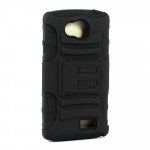 Wholesale LG F60 Armor Shell Holster Combo Belt Clip (Black)